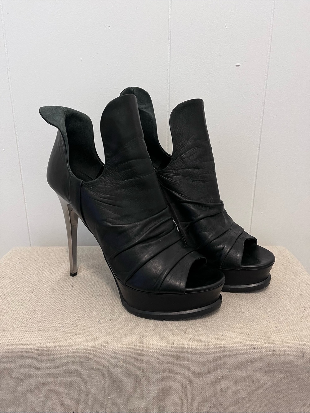 Vera Wang Lavender Peep Toe Stiletto Heels
